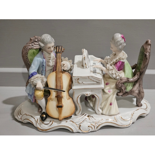 137 - Continental Porcelain Group Figurine 'Musicians'