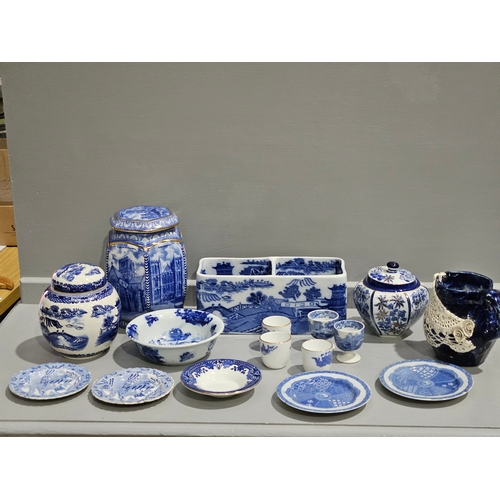 171 - Rington's Blue & White Lidded Jar & Other Assorted Blue & White China