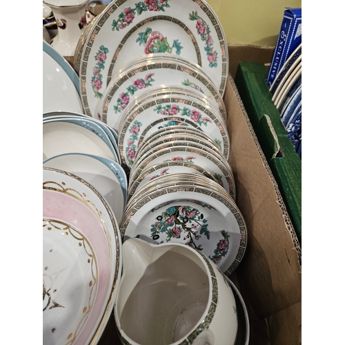 175 - Box Including Lustre Fruit Bowl, Assorted Dinnerware Etc