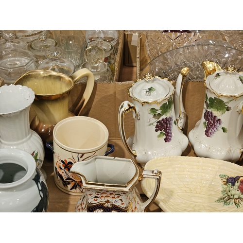 176 - Box Including Assorted Teapots, Vases, Jugs Etc