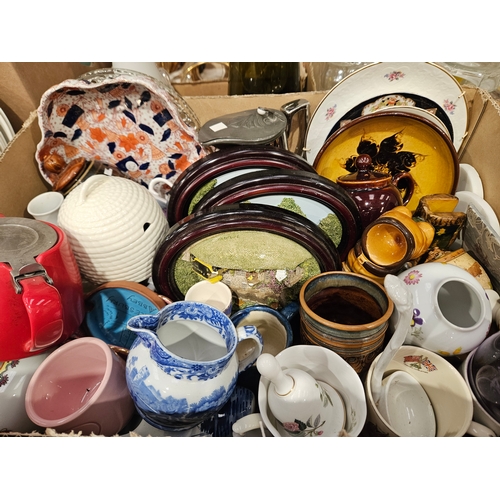 179 - Box Including Assorted Wall Plates, Teaware Etc