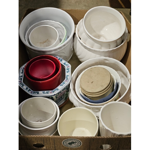 180 - Box Of Assorted Plant Bowls Etc