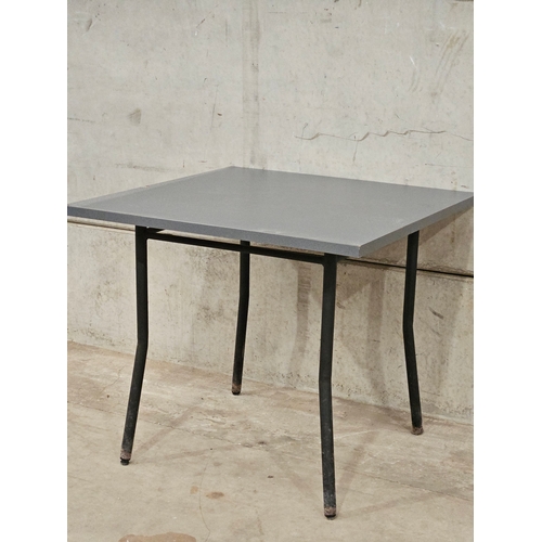 794 - 3 Square Washable Metal Legged Canteen Tables H74cm W85cm