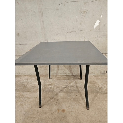 794 - 3 Square Washable Metal Legged Canteen Tables H74cm W85cm