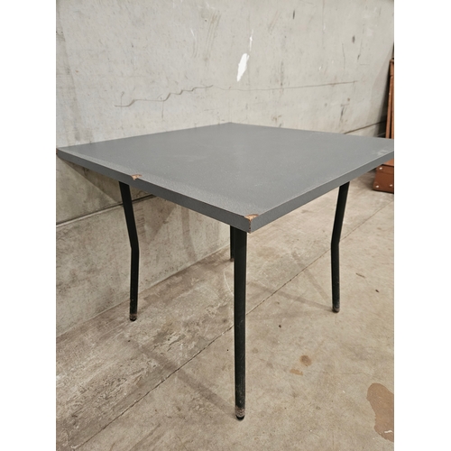 794 - 3 Square Washable Metal Legged Canteen Tables H74cm W85cm