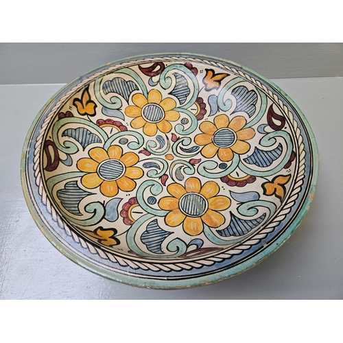 135 - Persian Style Pottery Bowl H9cm W40cm (A/F)