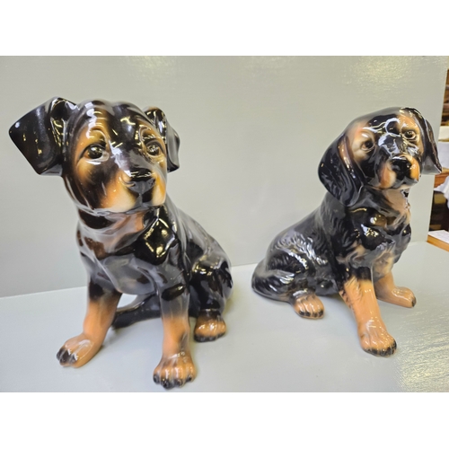 138 - 2 Large Ware Dogs H36cm