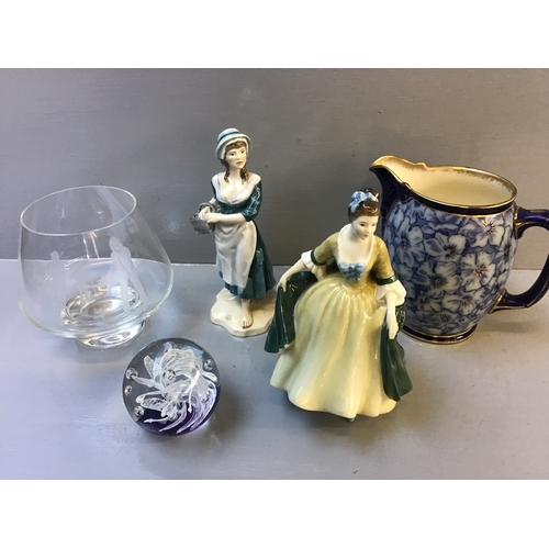 183 - Royal Doulton Figurine & Jug, Paperweight Etc