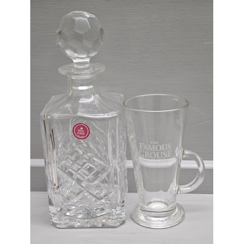 17 - Royal Albert Cut Glass Decanter & The Famous Grouse Irish Coffee Glass