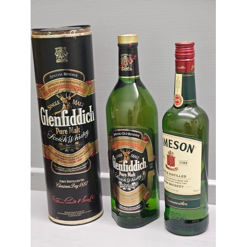 19 - 1 Litre Glenfiddich Special Old Reserve Single Pure Malt Scotch Whisky, 700 Ml Jameson Triple Distil... 