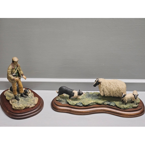 48 - 2 Border Fine Arts 'Collie, Shepherd & Lamb' 106 By R Ayres & Blackfaced Ewe & Border Collie' 104 By... 