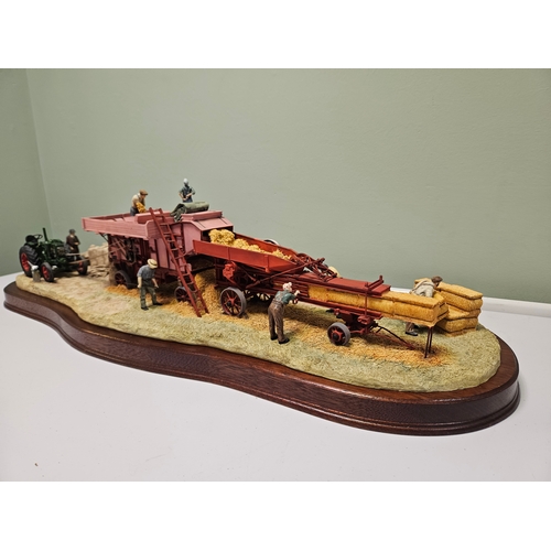 73 - Border Fine Arts 'The Threshing Mill' B0361 By Ray Ayres Limited Edition 341/600 On Wood Base With B... 