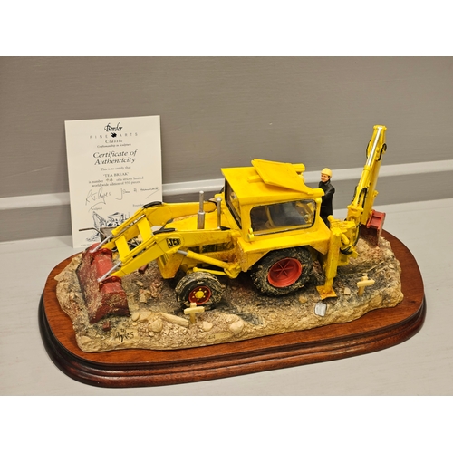 77 - Border Fine Arts 'Tea Break' JCB B0274 By R Ayres Limited Edition 414/950 With Certificate & Box On ... 