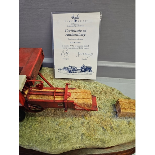 78 - Border Fine Arts 'Hay Baling' B0738 By R Ayres Limited Edition 975/2002 With Certificate & Box On Wo... 