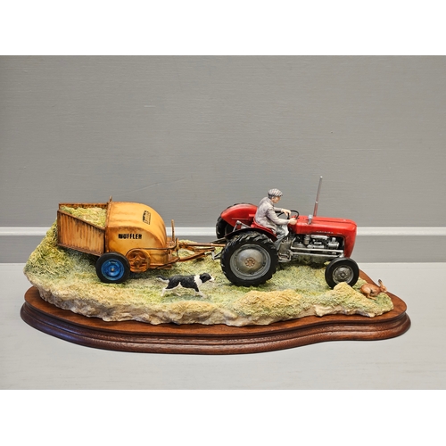 82 - Border Fine Arts 'Hay Turning' JH110 By R Ayres Limited Edition 353/1750 With Certificate On Wood Ba... 