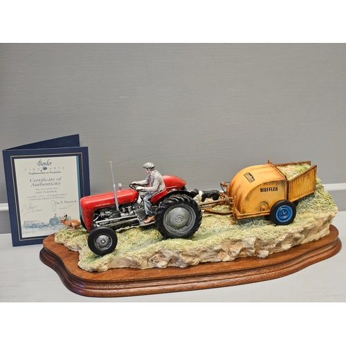 82 - Border Fine Arts 'Hay Turning' JH110 By R Ayres Limited Edition 353/1750 With Certificate On Wood Ba... 