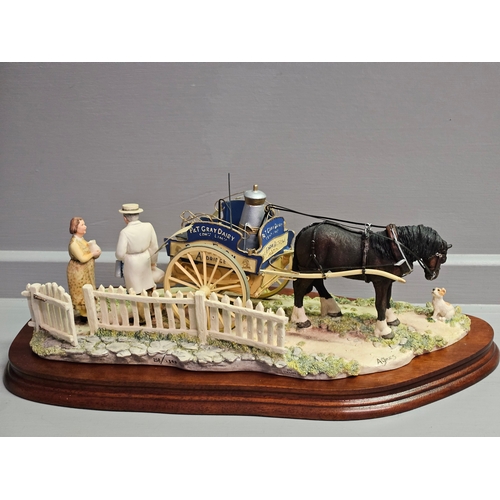 91 - Border Fine Arts 'Daily Delivery' JH103 By Ray Ayres Limited Edition 258/1500 On Wood Base