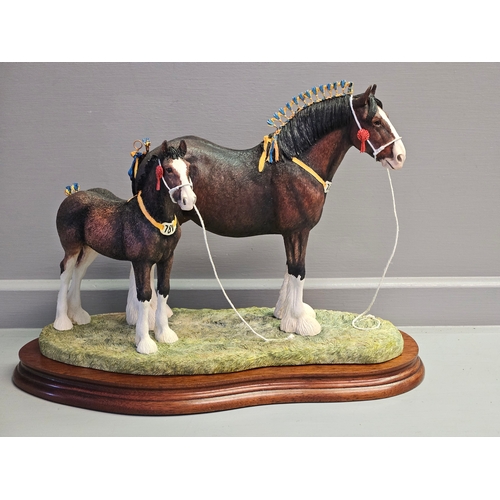 92 - Border Fine Arts 'Champion Mare & Foal' B0334 By Anne Wall Limited Edition 703/950 With Certificate ... 