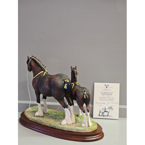 92 - Border Fine Arts 'Champion Mare & Foal' B0334 By Anne Wall Limited Edition 703/950 With Certificate ... 