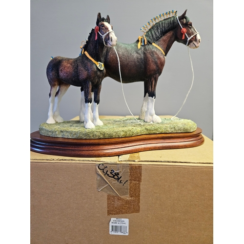 92 - Border Fine Arts 'Champion Mare & Foal' B0334 By Anne Wall Limited Edition 703/950 With Certificate ... 