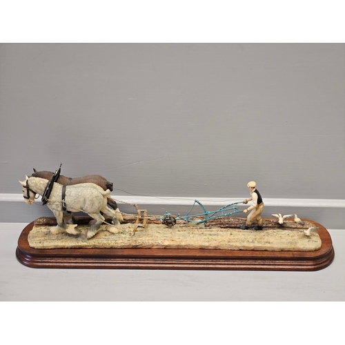 93 - Border Fine Arts 'Felling The Furrow' L57 By J Boyt Limited Edition 241/350 on Wood Base