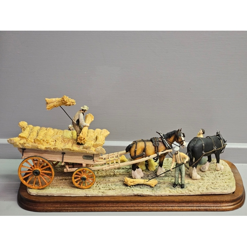 95 - Border Fine Arts 'Harvesting' L62 By Judy Boyt Limited Edition 241/350 On Wood Base