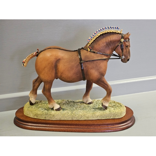 101 - Border Fine Arts 'Suffolk Punch Stallion' B0042A By Anne Wall Limited Edition 876/950 On Wood Base