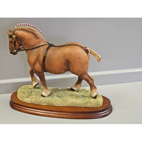 101 - Border Fine Arts 'Suffolk Punch Stallion' B0042A By Anne Wall Limited Edition 876/950 On Wood Base