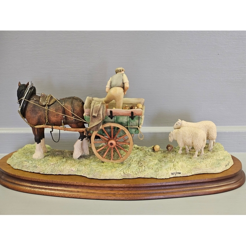 103 - Border Fine Arts 'Supplementary Feeding' JH57 By J A Butler Limited Edition 347/1750 On Wood Base