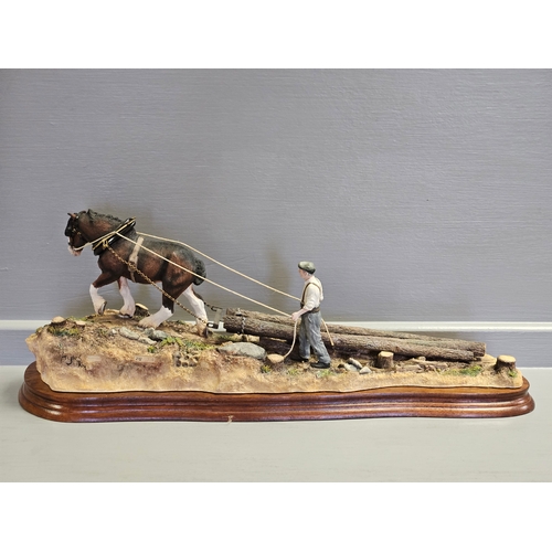 109 - Border Fine Arts 'Logging' B0700 By R Ayres Limited Edition 272/1750 On Wood Base