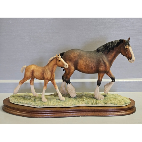 112 - Border Fine Arts 'New Arrival At Harland Grange' JH11 By E MacAllister On Wood Base