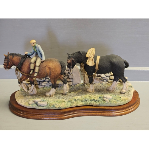 114 - Border Fine Arts 'Coming Home' JH9 By Judy Boyt On Wood Base