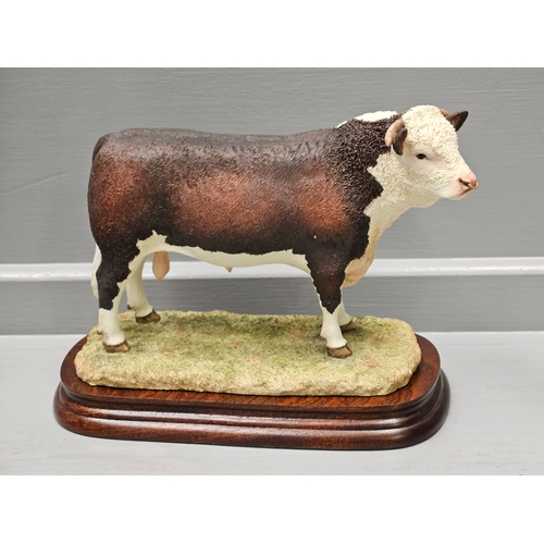 264 - Border Fine Arts 'Hereford Bull' B0772 By R Ayres Limited Edition 853/950 With Certificate & Box On ... 