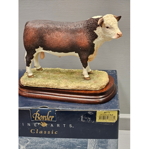 264 - Border Fine Arts 'Hereford Bull' B0772 By R Ayres Limited Edition 853/950 With Certificate & Box On ... 