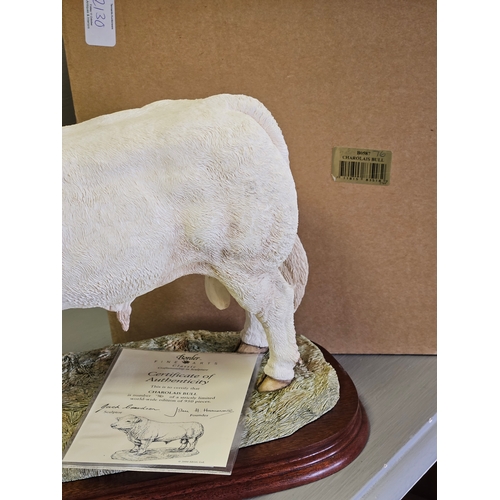 292 - Border Fine Arts 'Charolais Bull' B0587 By Jack Crewdson Limited Edition 76/950 With Certificate & B... 