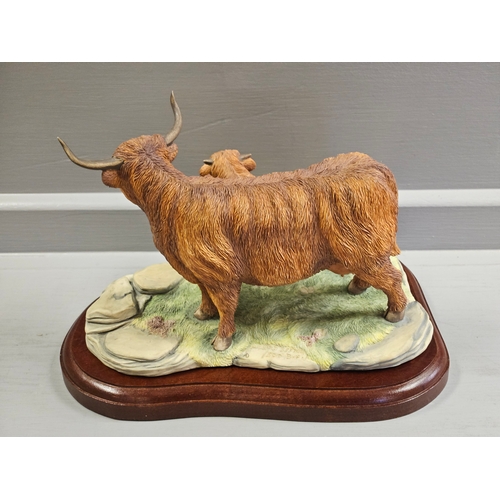 304 - 'Highland Cow & Calf' By Richard Sefton On Wood Base