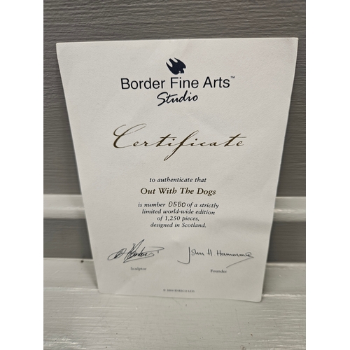 311 - Border Fine Arts 'Out With The Dogs' A2648 By C Harding Limited Edition 560/1250 With Certificate & ... 