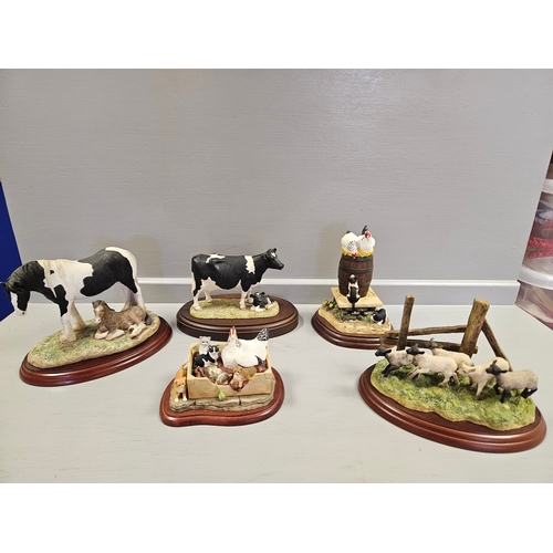 313 - Border Fine Arts 'Friesian Cow & Calf B160 By J A Butler, Kitten Capers A2681, Coloured Mare & Foal ... 