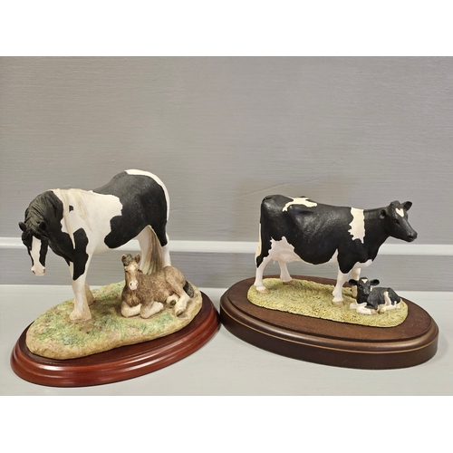 313 - Border Fine Arts 'Friesian Cow & Calf B160 By J A Butler, Kitten Capers A2681, Coloured Mare & Foal ... 