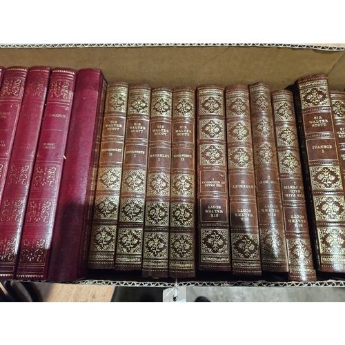 1 - 2 Boxes Of Novels - Sir Walter Scott, R L Stevenson Etc