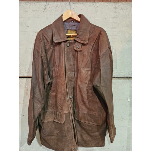 51 - Barbour Wax Jacket Size 42 & Leather Style Jacket Size 50