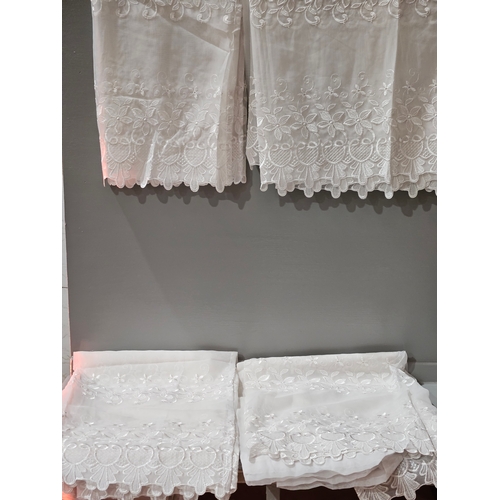 54 - Assorted Lace Curtains, Tablecloths Etc