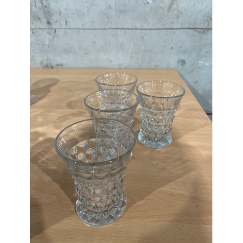 83 - Cut Glass Jug, 5 Cut Glass Wine Glasses, Cut Glass Bowl and 4 Cut Glass Water Glasses