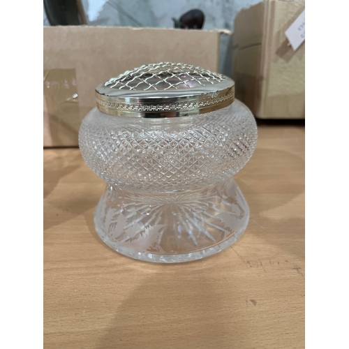 86 - Cut Glass Crystal Vase and Rose Bowl