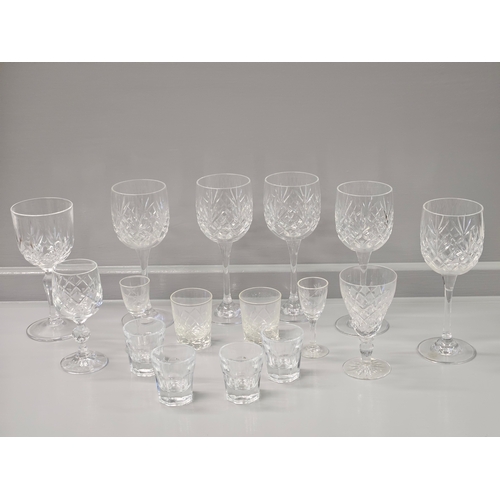 96 - Box Including Cut Glass Wine Glasses, Assorted Glasses, Dishes Etc