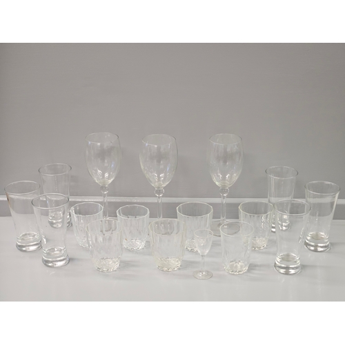 96 - Box Including Cut Glass Wine Glasses, Assorted Glasses, Dishes Etc