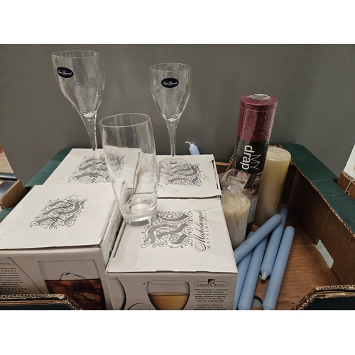 105 - 2 Boxes Of Assorted Glasses Etc