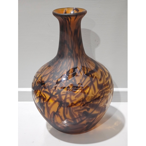 106 - Art Deco Style Brown Glass Vase H32cm