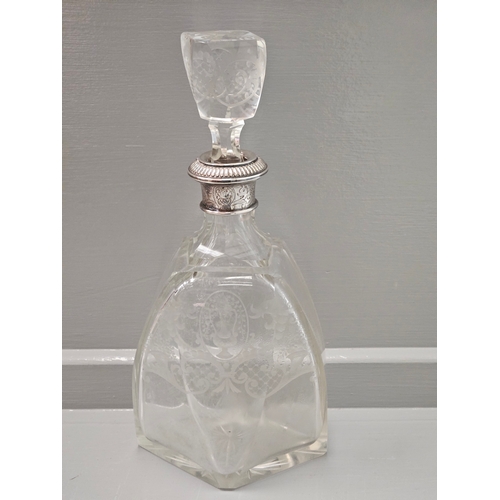 107 - Art Deco Bohemian Style Plated Glass Decanter