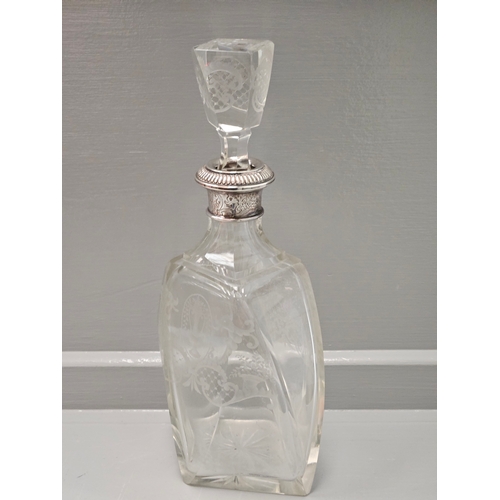 107 - Art Deco Bohemian Style Plated Glass Decanter